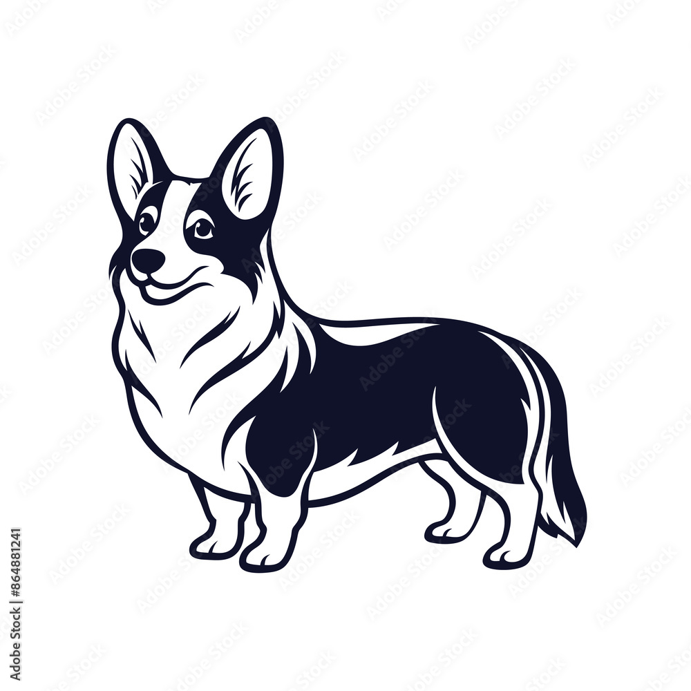Welsh corgi cardigan dog Vector Illustration Welsh corgi cardigan dog Vector Illustration