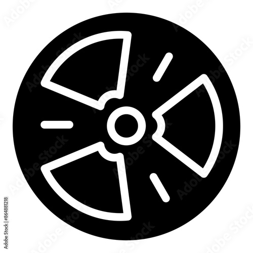 Radiation Vector Glyph Icon Design