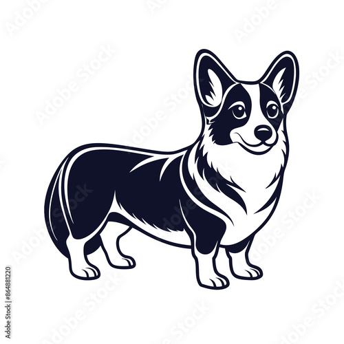 Welsh corgi cardigan dog Vector Illustration