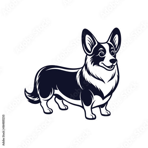 Welsh corgi cardigan dog Vector Illustration