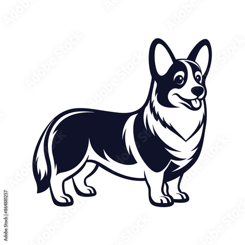 Welsh corgi cardigan dog Vector Illustration