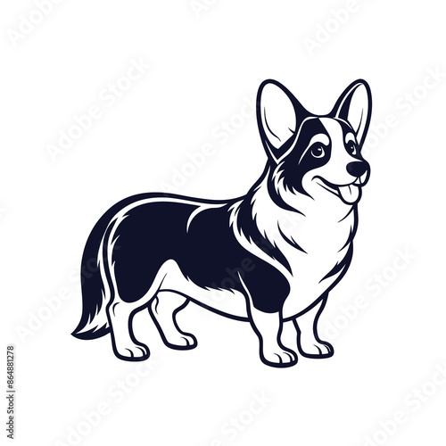 Welsh corgi cardigan dog Vector Illustration