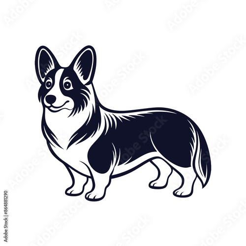 Welsh corgi cardigan dog Vector Illustration