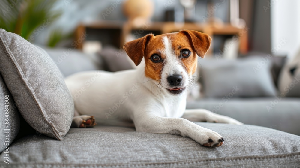 Obraz premium Cute Pet Dog in Living Room