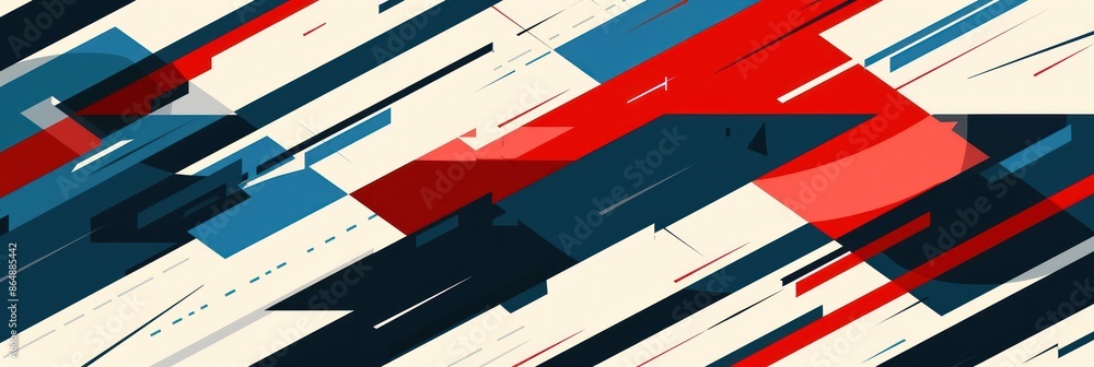 Abstract Geometric Background With Red, Blue, and White Layers Abstract Geometric Background With Red, Blue, and White Layers