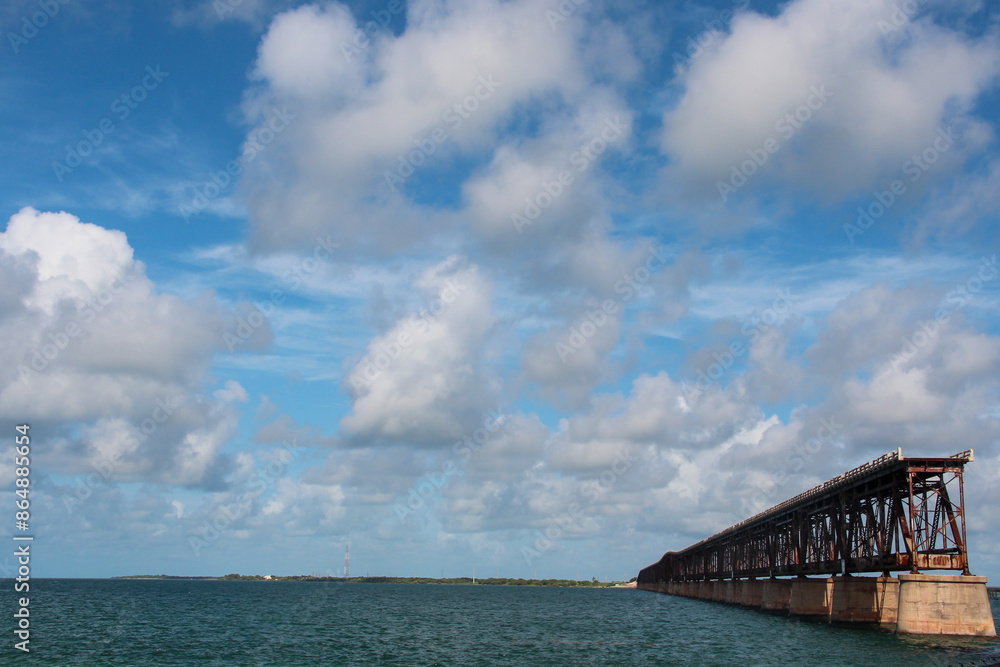 wooden bridge over the ocean, Key west, Florida wooden bridge over the ocean, Key west, Florida