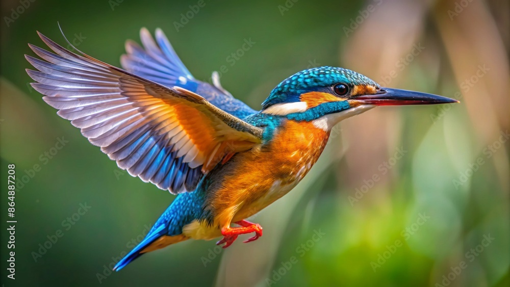 Obraz premium Colorful beautiful Kingfisher The Dazzling Fisher of the Streams 