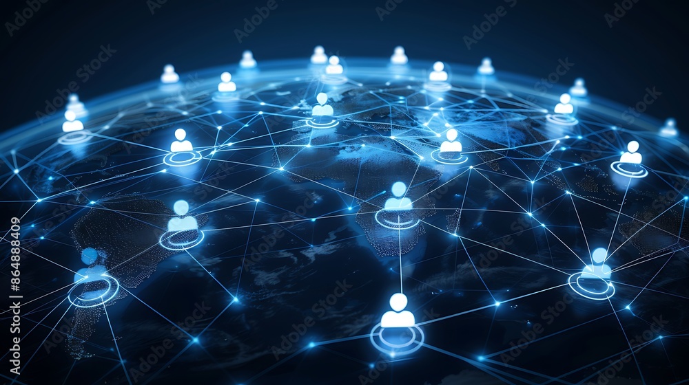 Fototapeta premium Captivating Global Social Network: Interconnected World