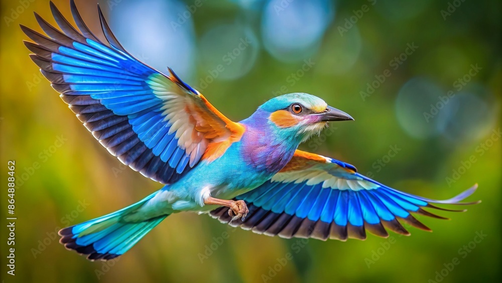 Obraz premium European Roller, The Azure Adventurer bird