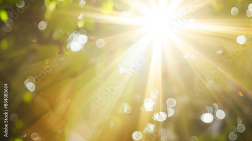 Golden light rays with boke...