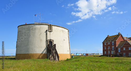 Martello tower now used as coastguard station Felixstowe Suffolk.