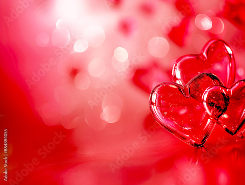 Red Valentine's Day background with hearts
