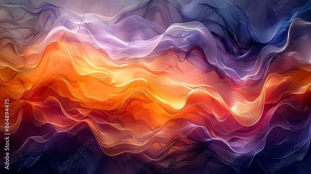 Obraz premium A mural of abstract light play, patterns of light and shadow creating a dynamic, abstract composition, showcasing a modern art style.