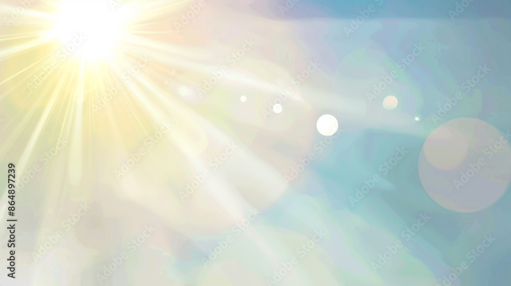 Fototapeta premium Golden bokeh lights with shining rays background