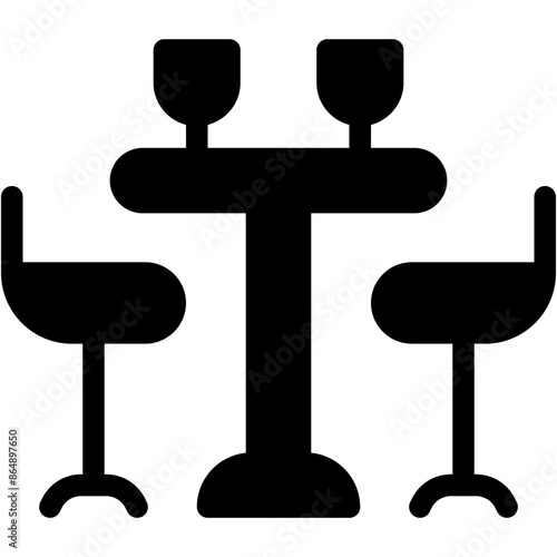 Vector Icon Bar, Stool, Dinner, Restaurant, Seats