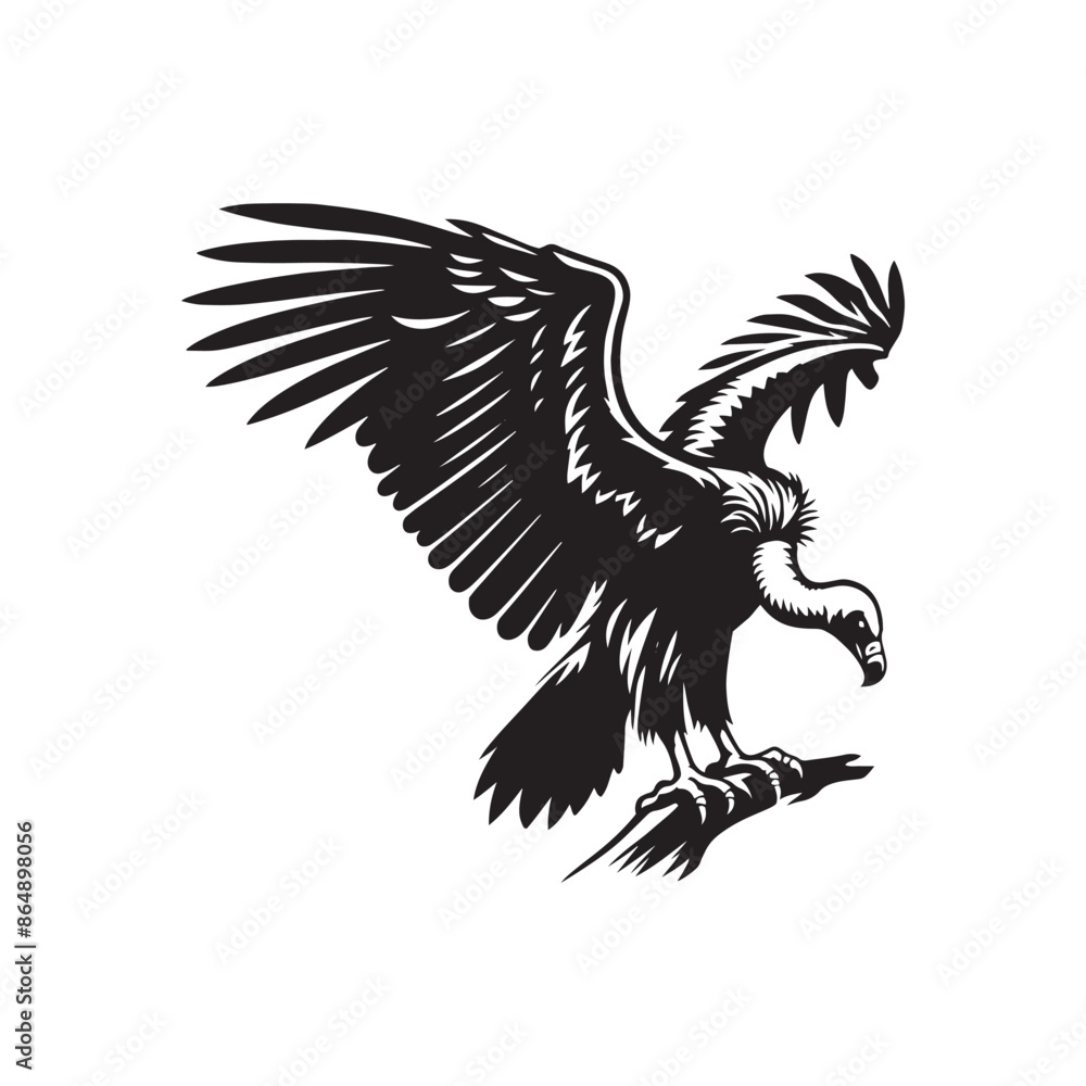 Fototapeta premium Vulture Bird Vector - Minimalist Vulture Silhouette - Vulture Bird Illustration.