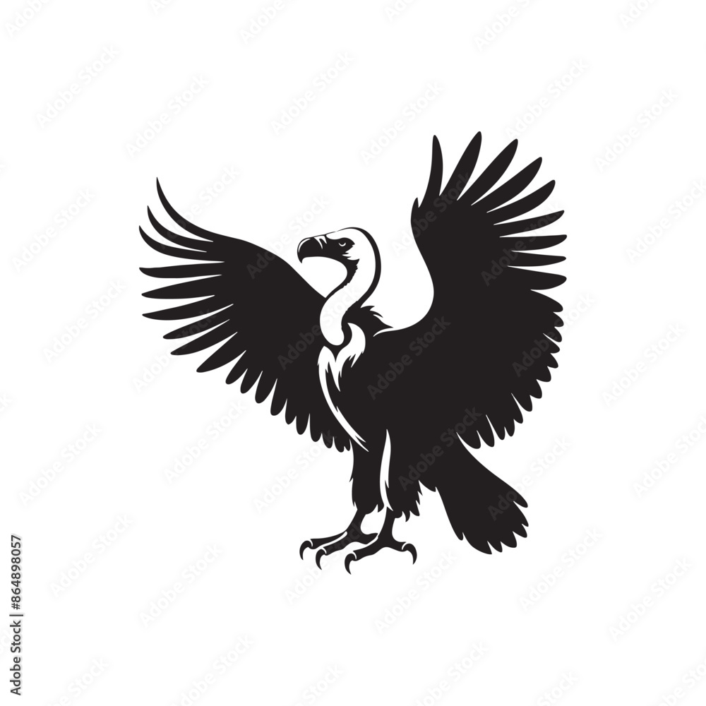 Fototapeta premium Vulture Bird Vector - Minimalist Vulture Silhouette - Vulture Bird Illustration.