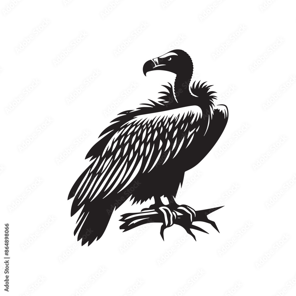 Obraz premium Vulture Bird Vector - Minimalist Vulture Silhouette - Vulture Bird Illustration.