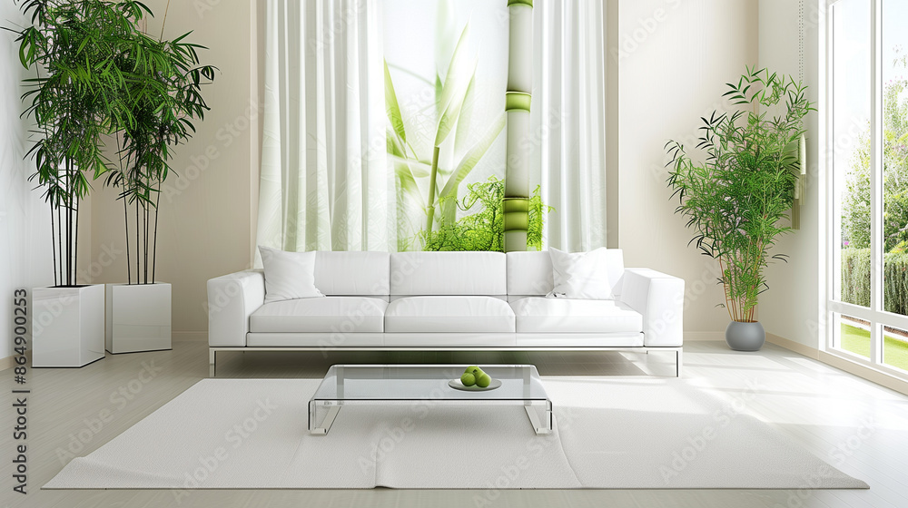 modern living room interior decorated with lucky bamboo plants modern living room interior decorated with lucky bamboo plants