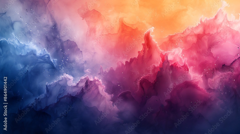 Abstract modern art mural, watercolor splash with large expressive splashes of watercolor in various hues, 16:9 aspect ratio. Abstract modern art mural, watercolor splash with large expressive splashes of watercolor in various hues, 16:9 aspect ratio.