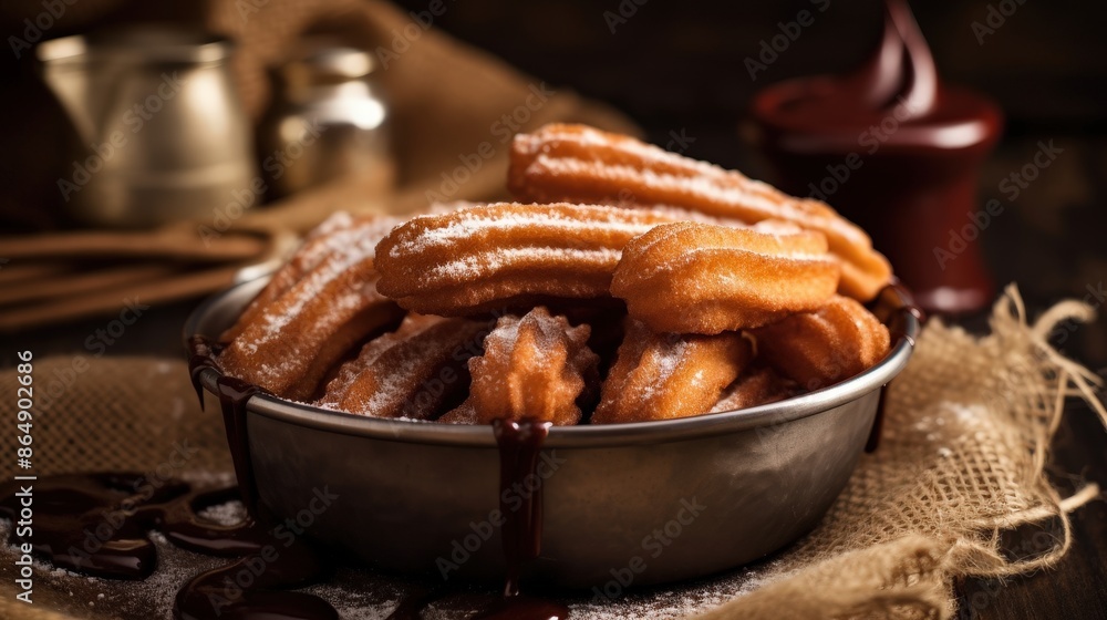 Churros with Chocolate Sauce Churros with Chocolate Sauce