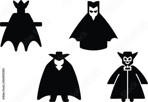 vampire fangs cape silhouette