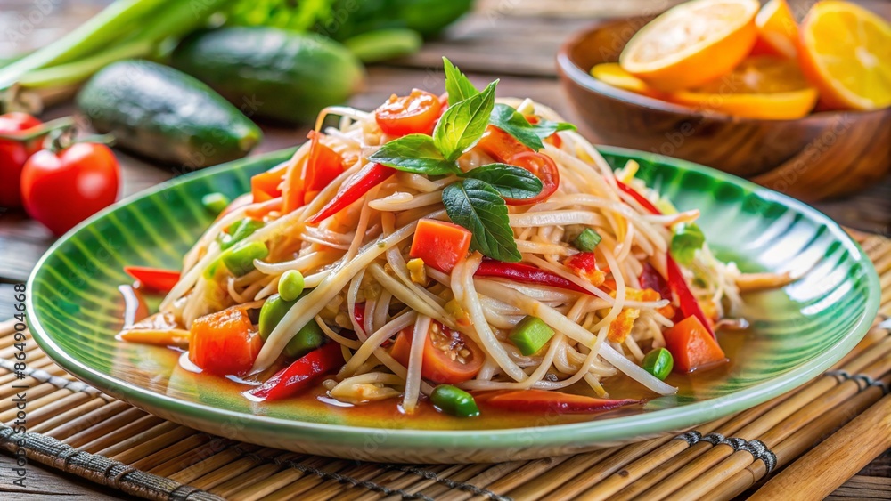 Papaya salad on a plate Papaya salad on a plate