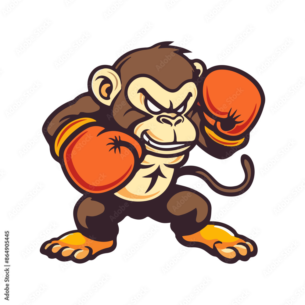 monkey boxing gloves vector illustration monkey boxing gloves vector illustration