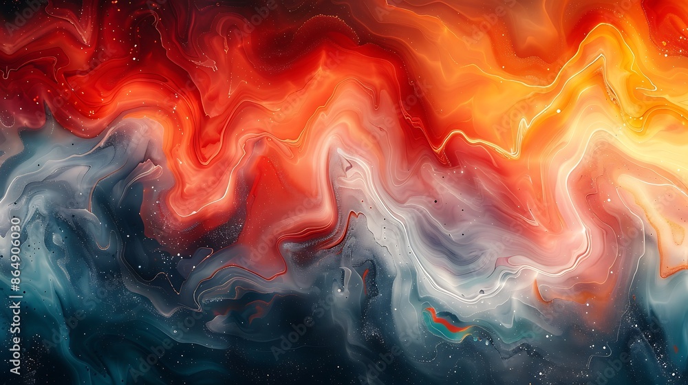 Modern art mural featuring fluid marble swirls, dynamic flowing patterns with vibrant, contrasting colors, in a 16:9 ratio. Modern art mural featuring fluid marble swirls, dynamic flowing patterns with vibrant, contrasting colors, in a 16:9 ratio.