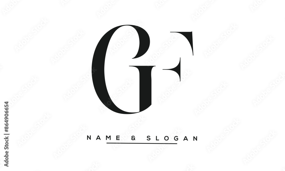 GF, FG, G, F Abstract Letters Logo Monogram GF, FG, G, F Abstract Letters Logo Monogram