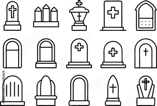 tombstone icon set