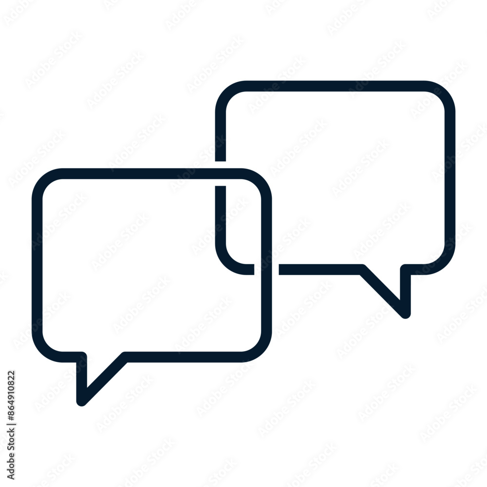 Concept of dialogue, chat, correspondence, discussion. Vector linear icon isolated on white background. Concept of dialogue, chat, correspondence, discussion. Vector linear icon isolated on white background.