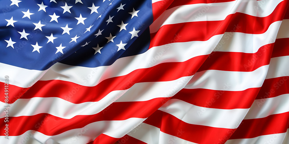 Fototapeta premium american flag waving in the wind