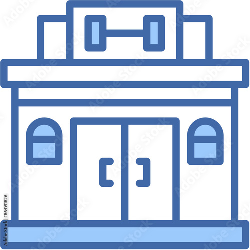 Vector Icon Gym, Fitness, Building, Sport, Exercise, Sportive