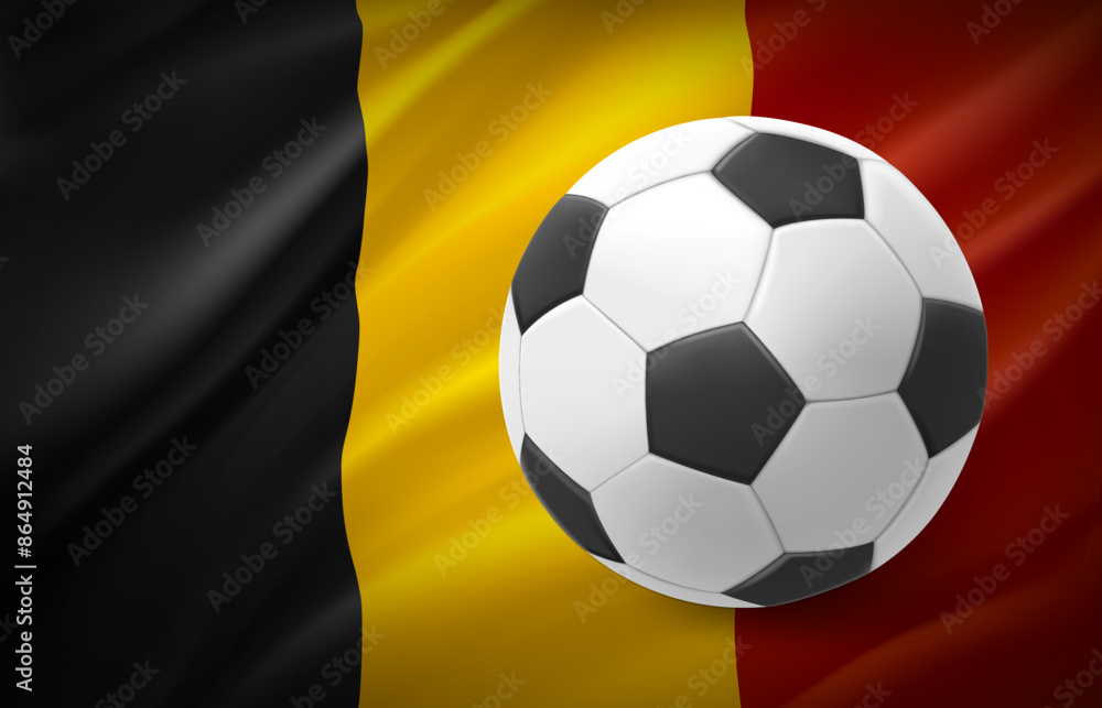 Flag of Slovakia with soccer ball. National football team concept. 3d vector illustration Flag of Slovakia with soccer ball. National football team concept. 3d vector illustration
