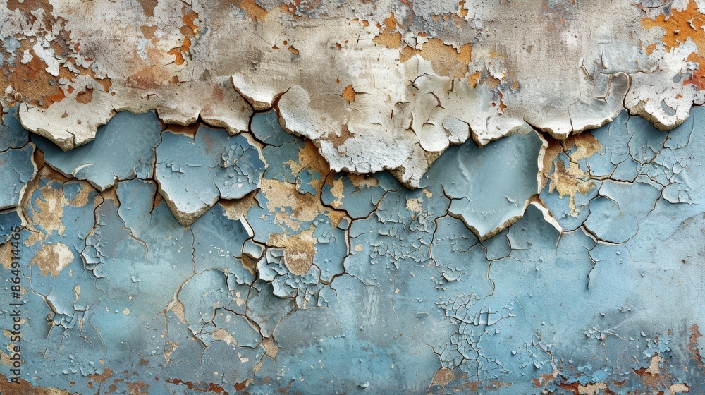 Detailed image of cracks in an old plaster wall with peeling paint. Detailed image of cracks in an old plaster wall with peeling paint.