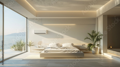 Modern bedroom with minimal...
