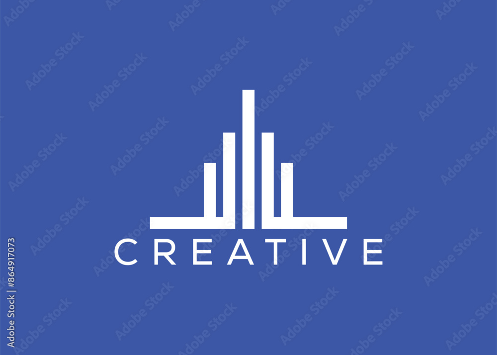 Creative and minimal home real estate logo template. Blue House logo Creative and minimal home real estate logo template. Blue House logo