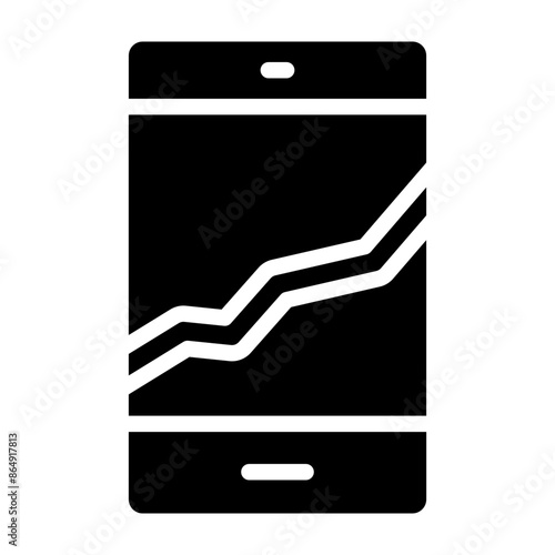 Broken Phone Vector Glyph Icon Design