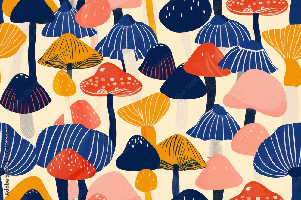 Colorful Mushroom Pattern Colorful Mushroom Pattern