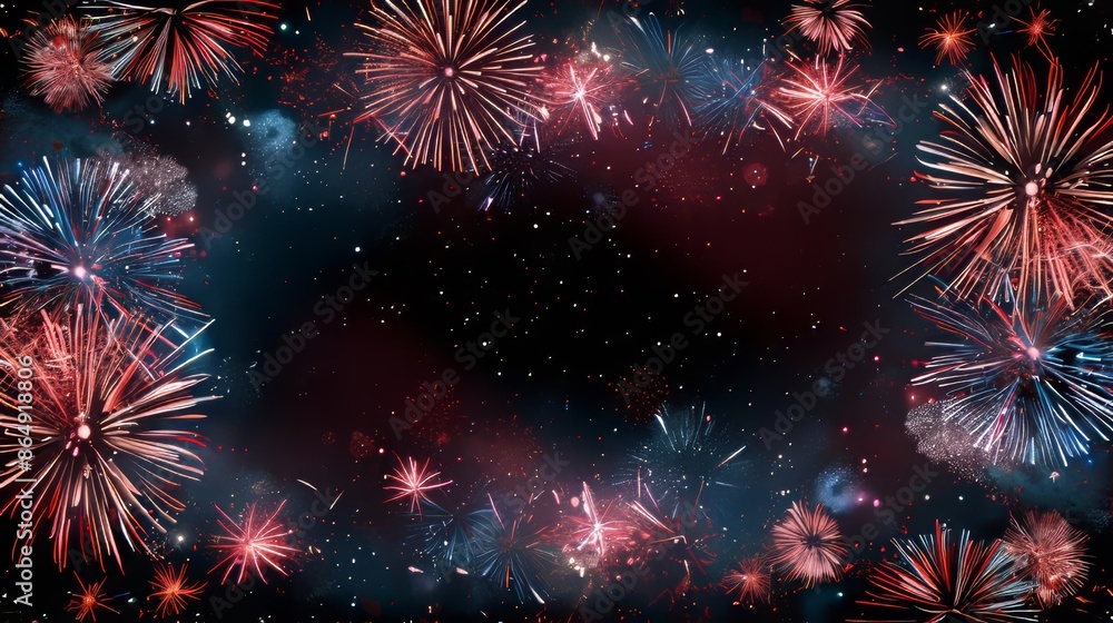 Fototapeta premium 花火のフレーム