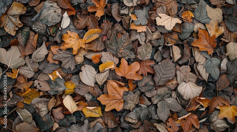 Texture of Fallen Leaves on the Ground in Autumn Texture of Fallen Leaves on the Ground in Autumn