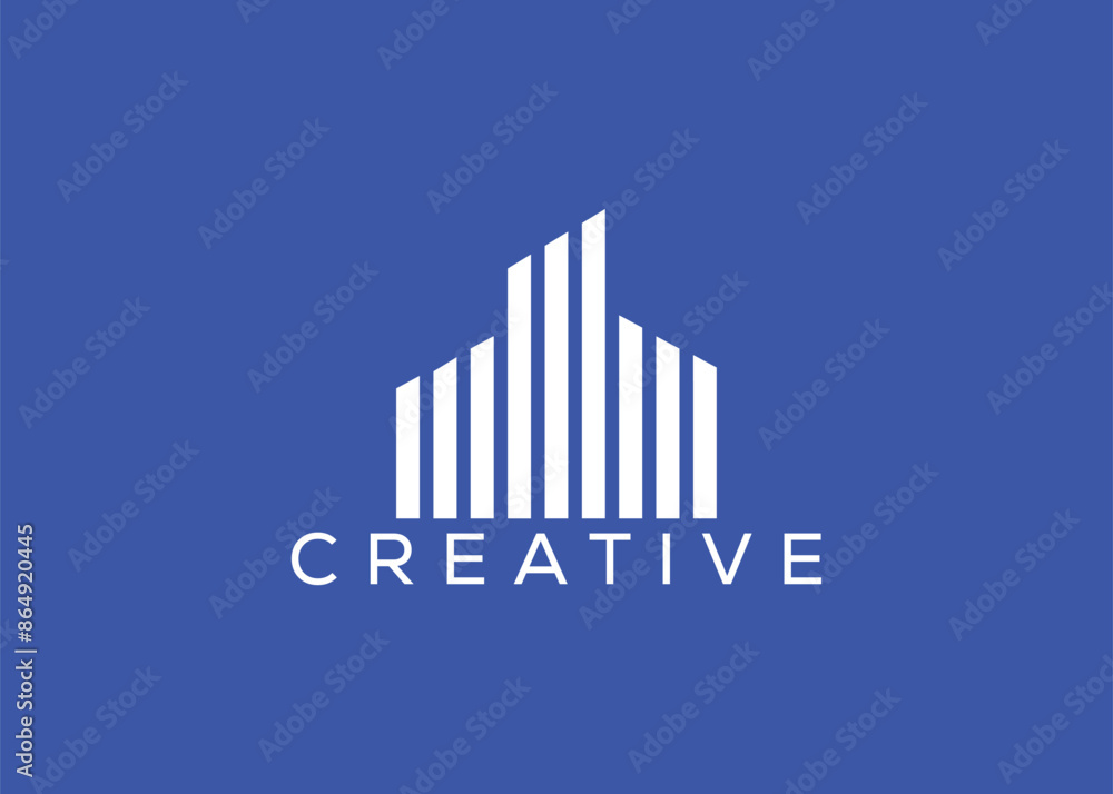Creative and minimal home real estate logo template. Blue House logo Creative and minimal home real estate logo template. Blue House logo