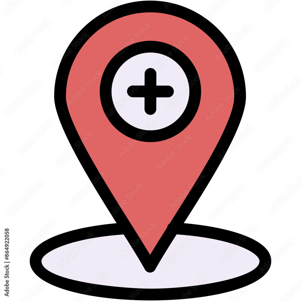 Vector Icon Hospital, Maps and Location, Map Position, Map Pointer, Placeholder, Pin Vector Icon Hospital, Maps and Location, Map Position, Map Pointer, Placeholder, Pin