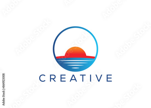 Free Download Minimal and professional horizon logo design template - GFXLoad