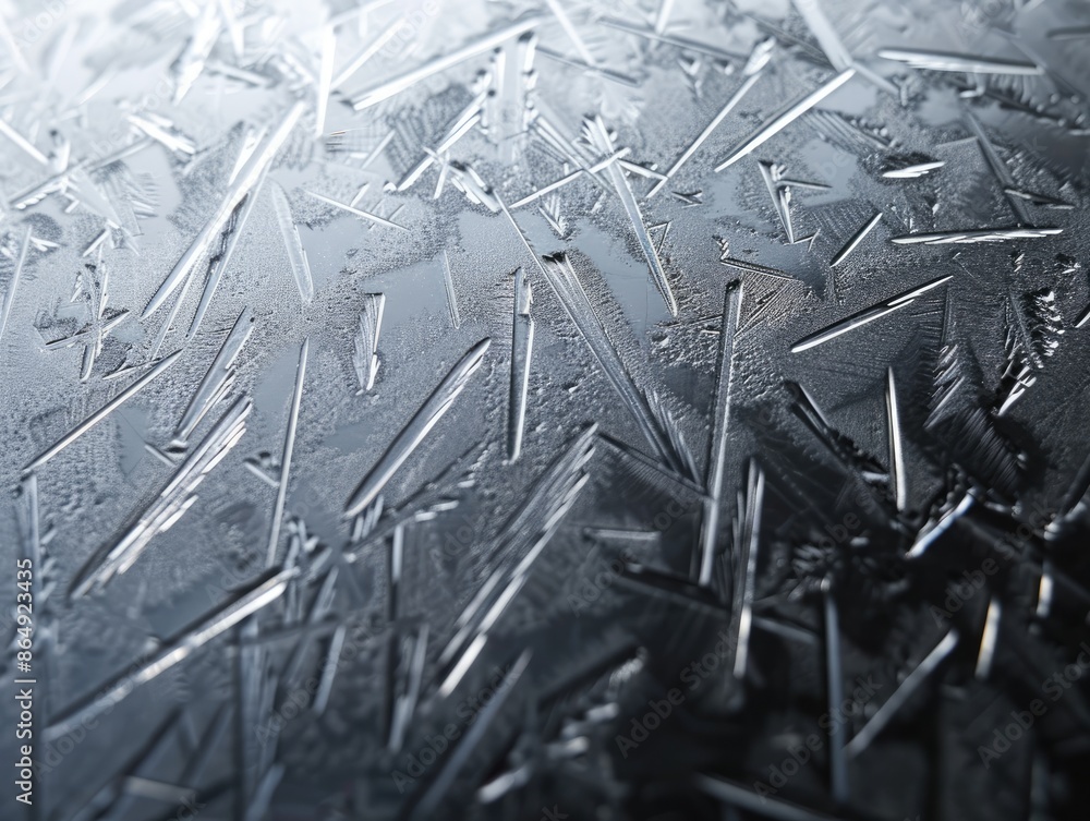 A high-resolution photo of a frosted glass surface with a delicate pattern of ice crystals and soft, diffused light passing through A high-resolution photo of a frosted glass surface with a delicate pattern of ice crystals and soft, diffused light passing through