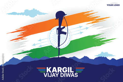Kargil Vijay Diwas celebration concept, banner, poster, post, greeting vector illustration