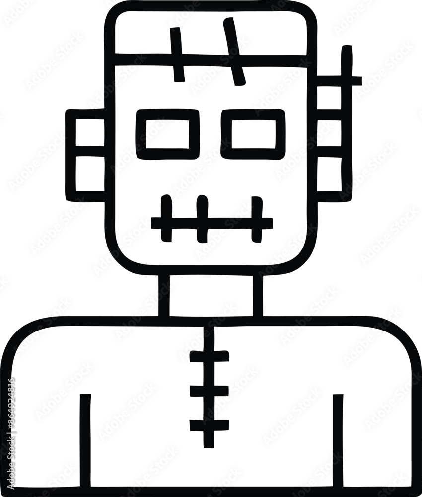 Frankenstein icon. Editable Stroke. Frankenstein icon. Editable Stroke.