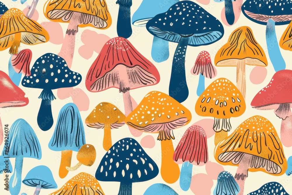 Colorful Mushroom Pattern Colorful Mushroom Pattern