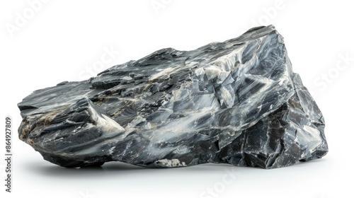 Natural Skutterudite Rock Cutout on White Background photo